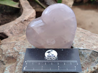 Polished Girasol Rose Quartz Gemstone Hearts x 3 From Ambatondrazaka, Madagascar