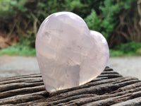 Polished Girasol Rose Quartz Gemstone Hearts x 3 From Ambatondrazaka, Madagascar