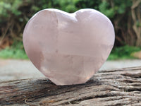 Polished Girasol Rose Quartz Gemstone Hearts x 3 From Ambatondrazaka, Madagascar