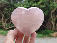 Polished Girasol Rose Quartz Gemstone Hearts x 3 From Ambatondrazaka, Madagascar