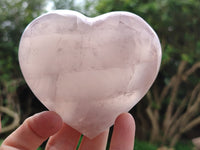 Polished Girasol Rose Quartz Gemstone Hearts x 3 From Ambatondrazaka, Madagascar