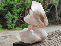 Natural White Quartz Clusters x 2 From Madagascar