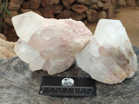 Natural White Quartz Clusters x 2 From Madagascar