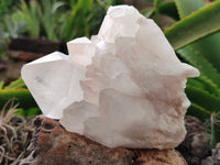 Natural White Quartz Clusters x 2 From Madagascar