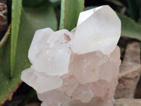 Natural White Quartz Clusters x 2 From Madagascar