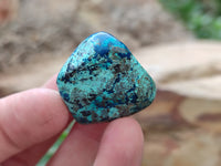 Polished Shattuckite with Azurite and Chrysocolla and Malachite Tumble Stones x 26 From Congo