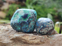 Polished Shattuckite with Azurite and Chrysocolla and Malachite Tumble Stones x 26 From Congo