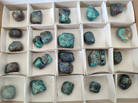 Polished Shattuckite with Azurite and Chrysocolla and Malachite Tumble Stones x 26 From Congo