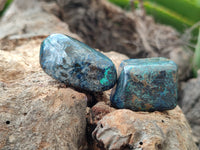 Polished Shattuckite with Azurite and Chrysocolla and Malachite Tumble Stones x 26 From Congo