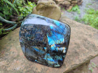 Polished Labradorite Standing Free Form x 1 From Tulear, Madagascar