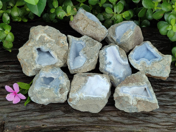 Natural Blue Lace Agate Geodes x 12 From Nsanje, Malawi