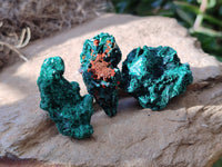 Natural Silky Malachite Specimens x 35 From Kasompe, Congo