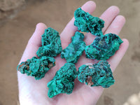 Natural Silky Malachite Specimens x 35 From Kasompe, Congo