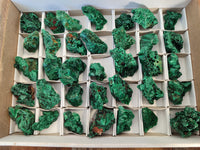 Natural Silky Malachite Specimens x 35 From Kasompe, Congo