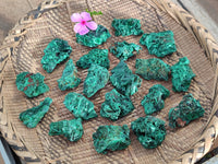 Natural Silky Malachite Specimens x 35 From Kasompe, Congo