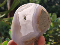 Polished Blue Lace Agate Geodes x 4 From Nsanje, Malawi