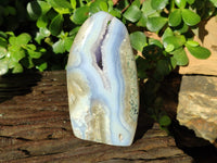 Polished Blue Lace Agate Geodes x 4 From Nsanje, Malawi