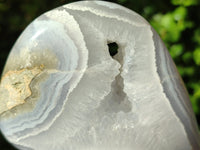 Polished Blue Lace Agate Geodes x 4 From Nsanje, Malawi