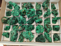 Natural Silky Malachite Specimens x 35 From Kasompe, Congo