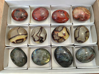 Polished Mixed Galet / Palm Stones x 12 From Southern Africa