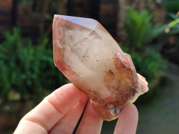 Natural Red Hematoid Phantom Quartz Clusters x 3 From Karoi, Zimbabwe