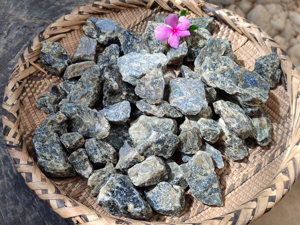 Natural Labradorite Cobbed Rough Pieces - Sold per 2 Kg Bag - From Tulear, Madagascar