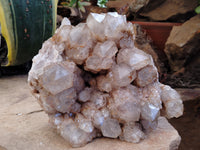 Natural Smokey Phantom Quartz Cluster x 1 From Luena, Congo