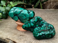 Polished Flower Banded Malachite Free Forms x 6 From Congo