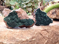 Natural Crystalline and Ball Malachite Specimens x 6 From Tenke Fungurume, Congo