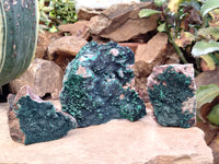 Natural Crystalline and Ball Malachite Specimens x 6 From Tenke Fungurume, Congo