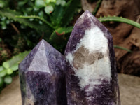 Polished Lepidolite with Pink Rubellite Points x 2 From Ambatondrazaka, Madagascar