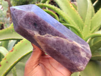 Polished Lepidolite with Pink Rubellite Points x 2 From Ambatondrazaka, Madagascar