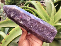 Polished Lepidolite with Pink Rubellite Points x 2 From Ambatondrazaka, Madagascar