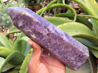 Polished Lepidolite with Pink Rubellite Points x 2 From Ambatondrazaka, Madagascar