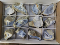 Natural Blue Lace Agate Geodes x 12 From Nsanje, Malawi