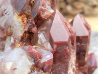 Natural Red Hematoid Phantom Quartz Clusters x 1 From Karoi, Zimbabwe