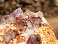 Natural Red Hematoid Phantom Quartz Clusters x 1 From Karoi, Zimbabwe