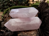 Polished Double Terminated Rose Quartz Points x 6 From Ambatondrazaka, Madagascar