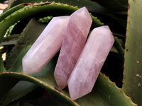 Polished Double Terminated Rose Quartz Points x 6 From Ambatondrazaka, Madagascar