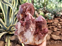 Natural Red Hematoid Phantom Quartz Clusters x 1 From Karoi, Zimbabwe