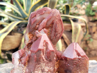 Natural Red Hematoid Phantom Quartz Clusters x 1 From Karoi, Zimbabwe