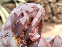 Natural Red Hematoid Phantom Quartz Clusters x 1 From Karoi, Zimbabwe