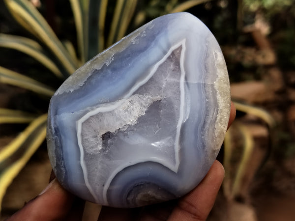 Polished Blue Lace Agate Geodes x 6 From Nsanje, Malawi