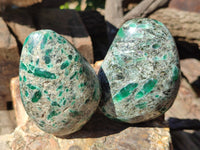 Polished Emerald Mica In Matrix Free Forms x 6 From Mutoko, Zimbabwe