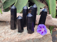 Polished Black Basalt Points x 6 From Antsirabe, Madagascar