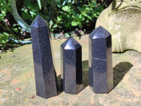 Polished Black Basalt Points x 6 From Antsirabe, Madagascar