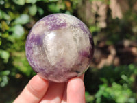 Polished Lepidolite with Pink Rubellite Spheres x 6 From Ambatondrazaka, Madagascar