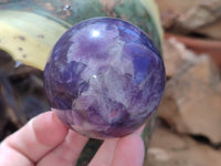 Polished Lepidolite with Pink Rubellite Spheres x 6 From Ambatondrazaka, Madagascar