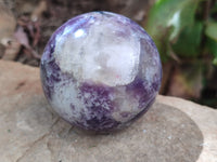 Polished Lepidolite with Pink Rubellite Spheres x 6 From Ambatondrazaka, Madagascar