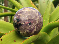 Polished Lepidolite with Pink Rubellite Spheres x 6 From Ambatondrazaka, Madagascar